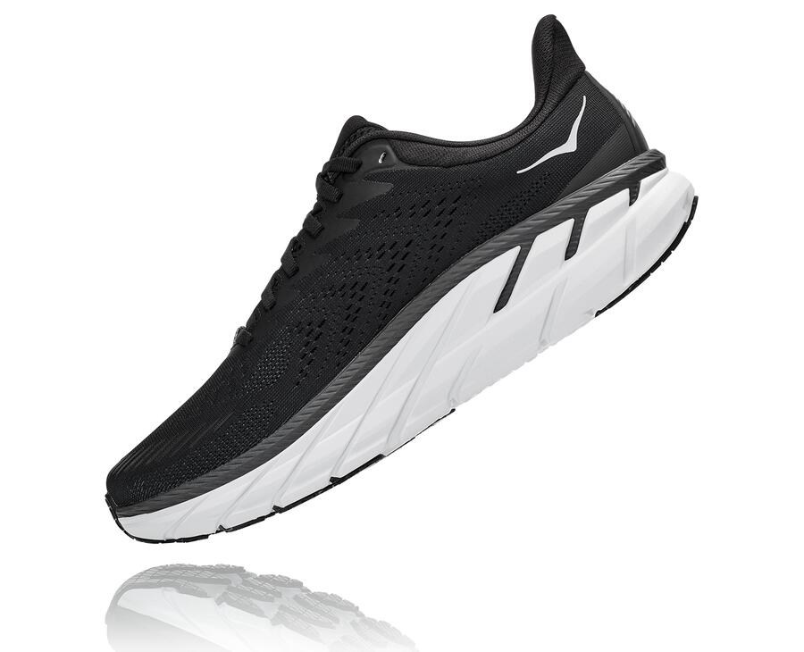 Hoka One One Koşu Ayakkabısı Erkek Siyah/Beyaz - Clifton 7 - LN2460315